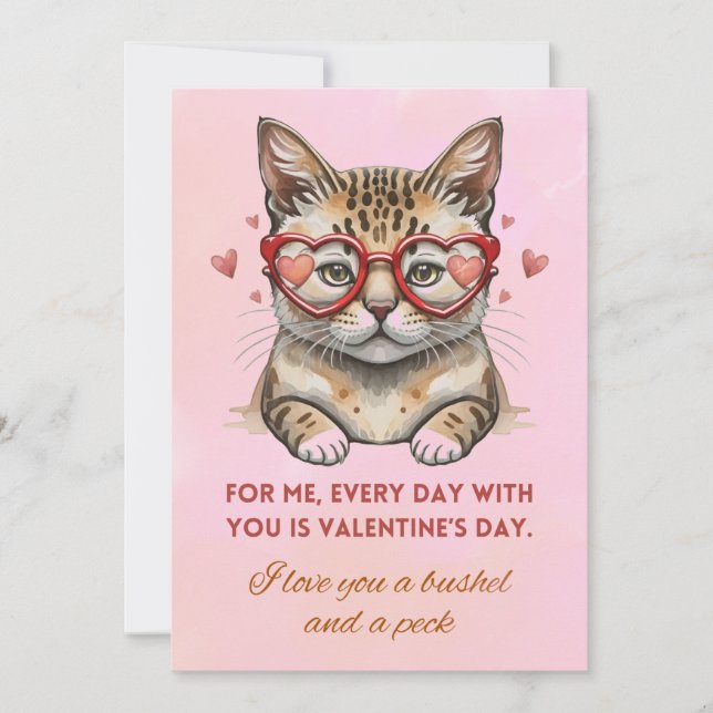 Cartes Pour Fêtes Annuelles Valentines Jour Drôle chat Photo (Devant)