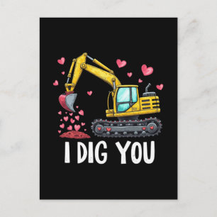 Cartes Pour Fêtes Annuelles Valentines Jour Excavateur Vous Creg Camion