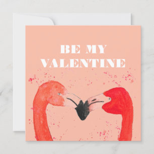 Cartes Pour Fêtes Annuelles Valentines Jour Je t'aime Flamant rose Oiseaux