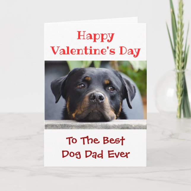 Cartes Pour Fêtes Annuelles Valentines Jour Meilleur Chien Papa Jamais Animal  (Devant)