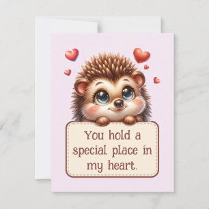 Cartes Pour Fêtes Annuelles Valentines Jour mignon Hedgehog message d'amour