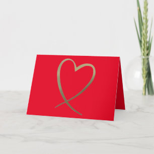 Cartes Pour Fêtes Annuelles Valentines Jour Simple Coeur Rouge