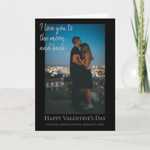 Cartes Pour Fêtes Annuelles Valentines photo personnalisées de la lune et du d