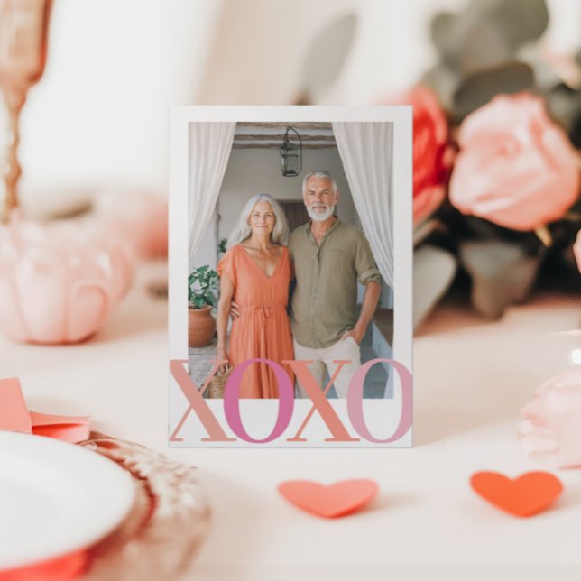 Cartes Pour Fêtes Annuelles Valentines photo XOXO modernes (Créateur téléchargé)