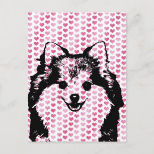 Cartes Pour Fêtes Annuelles Valentines - Pomeranian Silhouette