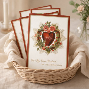 Cartes Pour Fêtes Annuelles Valentines religieuses Jour Mari Coeurs Roses
