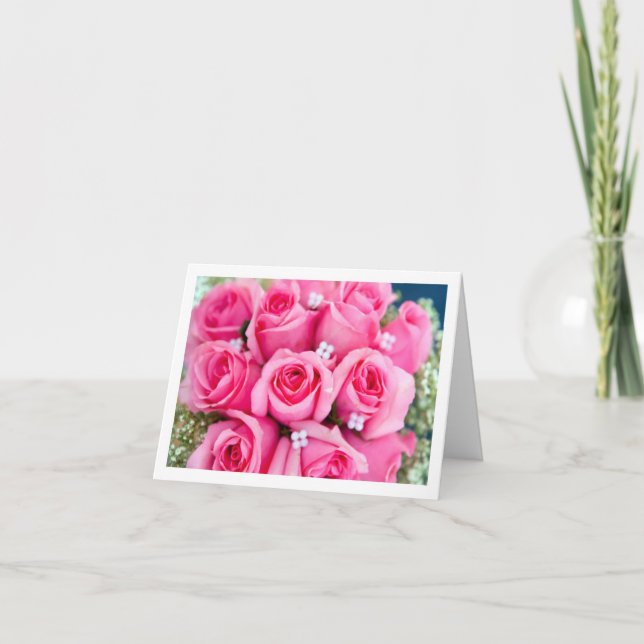 Cartes Pour Fêtes Annuelles Valentines Romance de roses roses (Devant)
