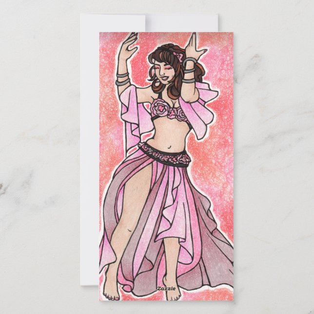 Cartes Pour Fêtes Annuelles Valentines roses Danseur du ventre (Dos)
