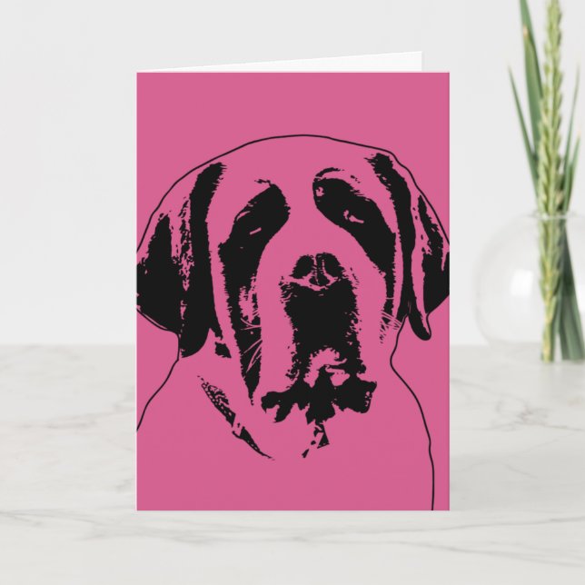 Cartes Pour Fêtes Annuelles Valentines - Saint Bernard Silhouette (Devant)
