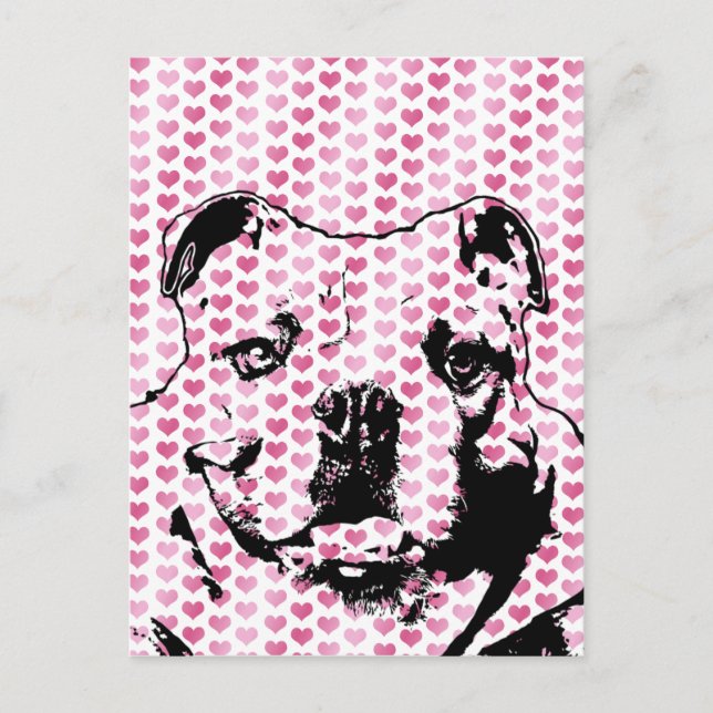 Cartes Pour Fêtes Annuelles Valentines - Silhouette Bulldog (Devant)