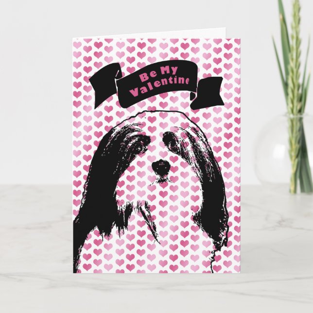 Cartes Pour Fêtes Annuelles Valentines - silhouette de Havanese (Devant)