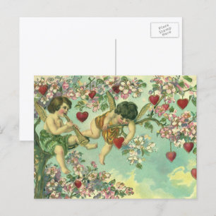 Cartes Pour Fêtes Annuelles Valentines victoriennes vintages Journée Cupidons 