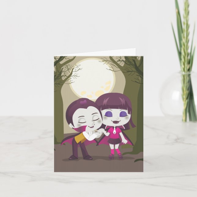 Cartes Pour Fêtes Annuelles Vampire Couple (Devant)