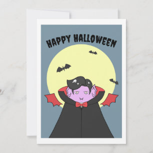 Cartes Pour Fêtes Annuelles Vampire éffrayant Cute