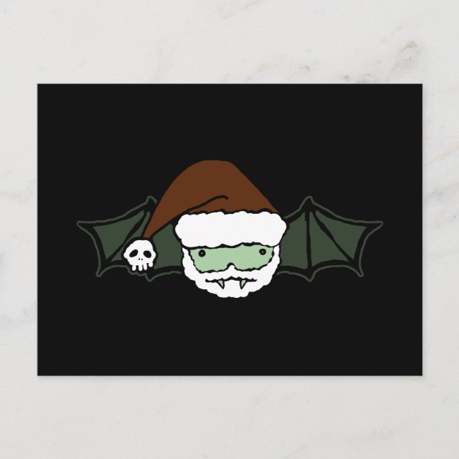 Cartes Pour Fêtes Annuelles Vampire Père Noël Bat (Devant)