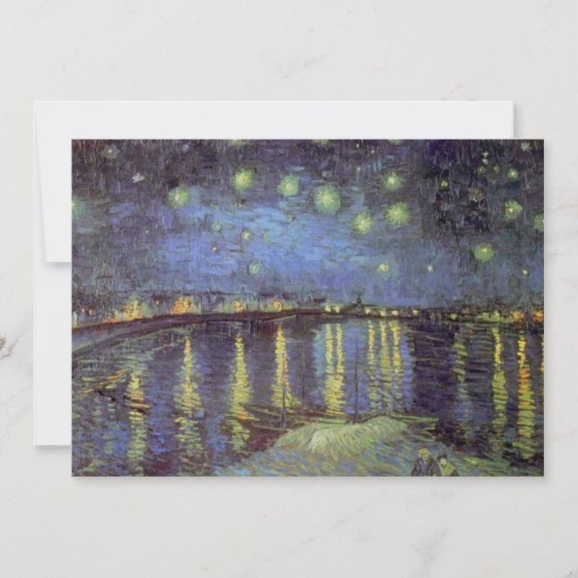 Cartes Pour Fêtes Annuelles Van Gogh Nuit étoilée sur Rhône (Devant)