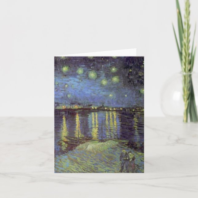 Cartes Pour Fêtes Annuelles Van Gogh Nuit étoilée sur Rhône (Devant)