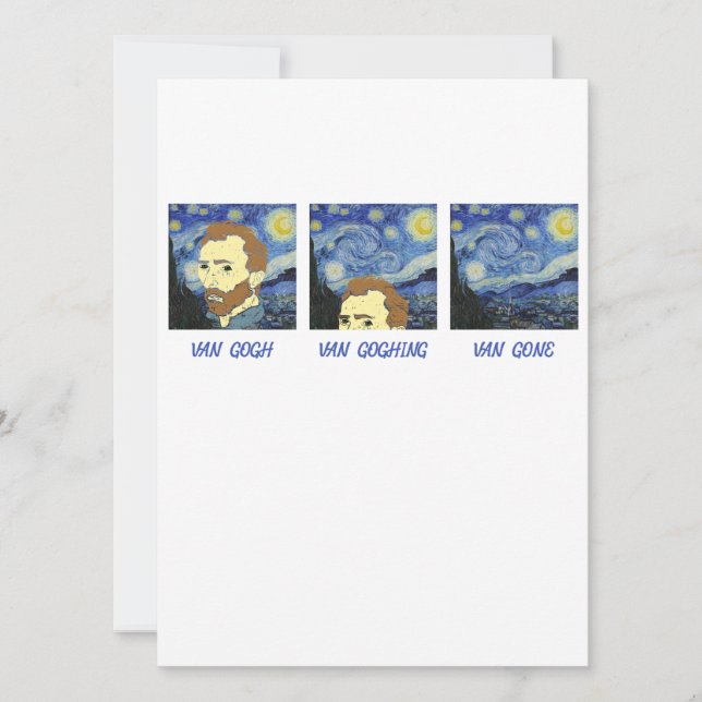 Cartes Pour Fêtes Annuelles Van Gogh Van Goghing Van Gone Paint Painter Artist (Devant)