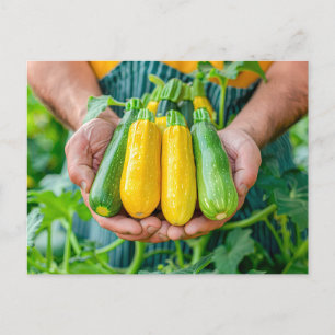 Cartes Pour Fêtes Annuelles Variété de courgettes colorées dans les mains