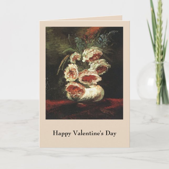 Cartes Pour Fêtes Annuelles Vase avec Peonies de Vincent van Gogh (Devant)