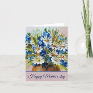 Cartes Pour Fêtes Annuelles Vase de marguerite à l'aquarelle personnalisable