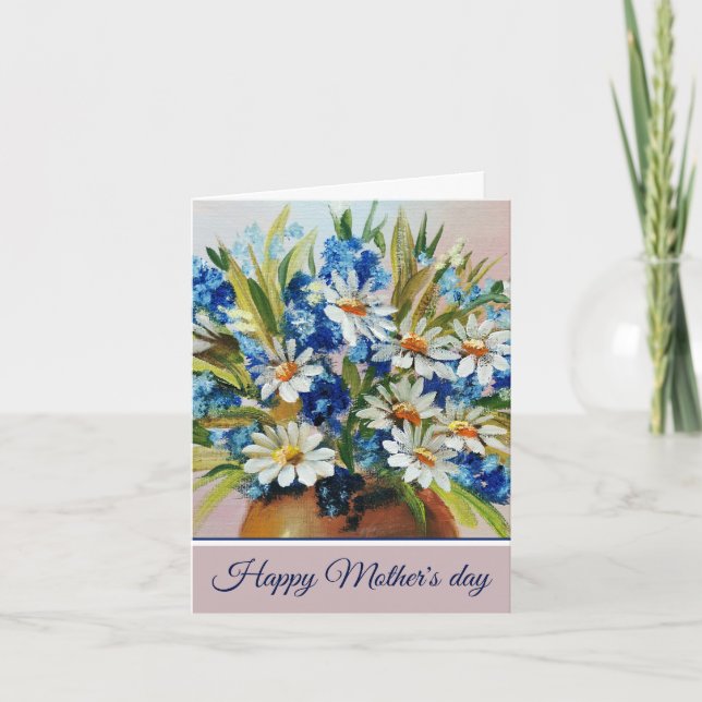 Cartes Pour Fêtes Annuelles Vase marguerite aquarelle personnalisable (Devant)