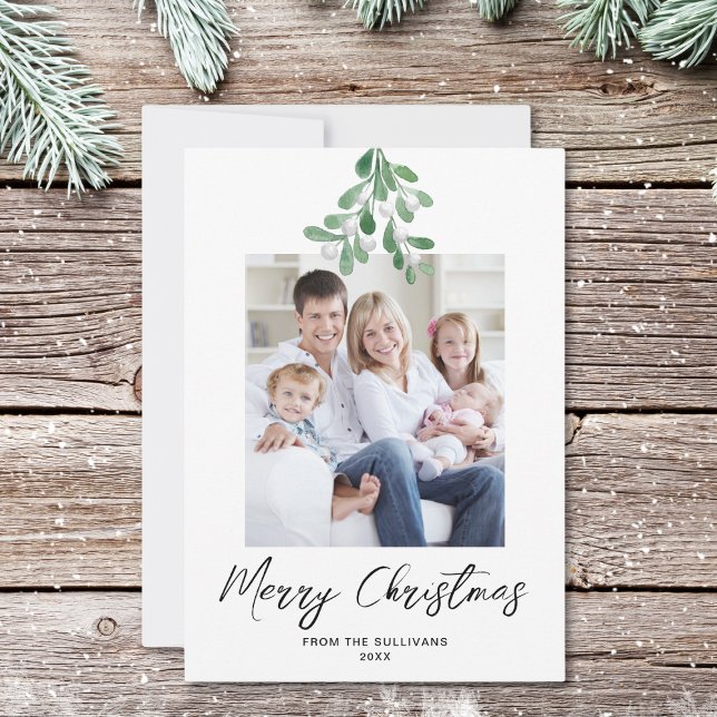 Cartes Pour Fêtes Annuelles Végétation d'hiver Mistletoe Photo de Noël (Créateur téléchargé)