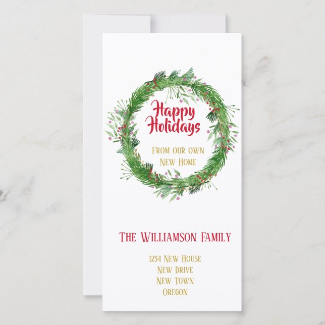 Cartes Pour Fêtes Annuelles Végétation hivernale Bonne année dans notre nouvel (Devant)