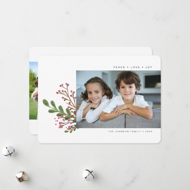 Cartes Pour Fêtes Annuelles Végétation hivernale capricieuse 2 Photo (Devant/Arrière en situation)