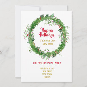 Cartes Pour Fêtes Annuelles Végétation hivernale Nouvelle maison Joyeuses Fête