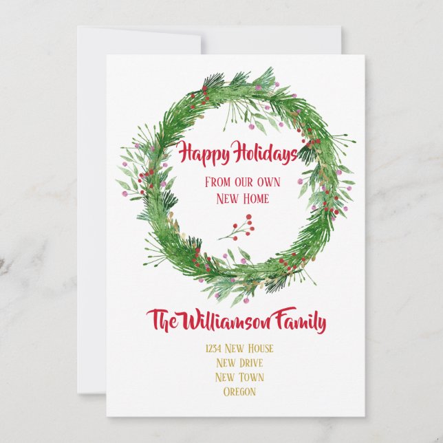 Cartes Pour Fêtes Annuelles Végétation hivernale Nouvelle maison Joyeuses Fête (Devant)