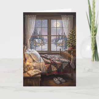 Cartes Pour Fêtes Annuelles Veillée de Noël dans une chambre américaine classi