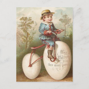 Cartes Pour Fêtes Annuelles Vélo de garçon victorien Oeuf de Pâques