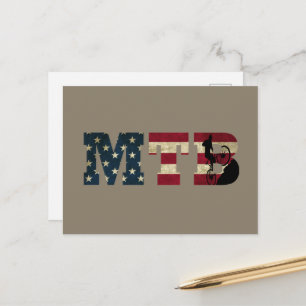 Cartes Pour Fêtes Annuelles Vélo de Montagne Drapeau Américain Vintage Patriot