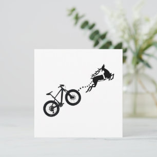 Cartes Pour Fêtes Annuelles Vélo de montagne Renne à cornes Noël cycliste 