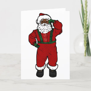 Cartes Pour Fêtes Annuelles velours rouge black santa