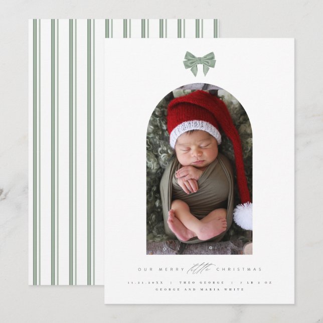 Cartes Pour Fêtes Annuelles Velvet arc et arcade photo Nouveau bébé Noël (Devant / Derrière)