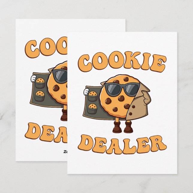 Cartes Pour Fêtes Annuelles Vendeur de biscuits drôle de cuisson (Devant / Derrière)