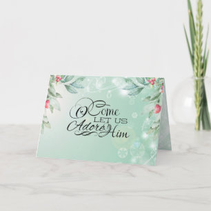 Cartes Pour Fêtes Annuelles Venez Adorons-Le Matthieu 2:2 Bible Noël