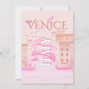 Cartes Pour Fêtes Annuelles Venice Travel Art, Italie, Travel Art, Pastel