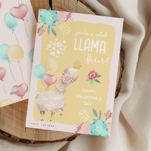 Cartes Pour Fêtes Annuelles Ventilateur Llama tout mignon Enfants Salle de cla