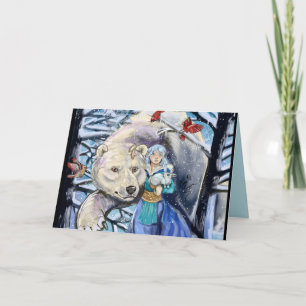 Cartes Pour Fêtes Annuelles Vents d'hiver Ours polaire~Carte de voeux