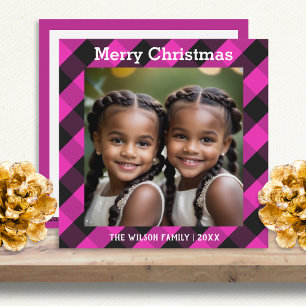 Cartes Pour Fêtes Annuelles Vérification personnalisée de Noël avec photo de B