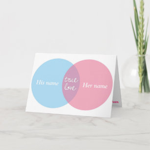 Cartes Pour Fêtes Annuelles Véritable diagramme de Venn d'amour