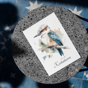 Cartes Pour Fêtes Annuelles Véritable Kookaburra Bleu, personnalisé