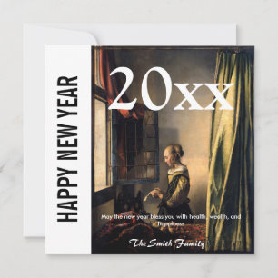 Cartes Pour Fêtes Annuelles Vermeer - Bonne année / Fille Lire une lettre