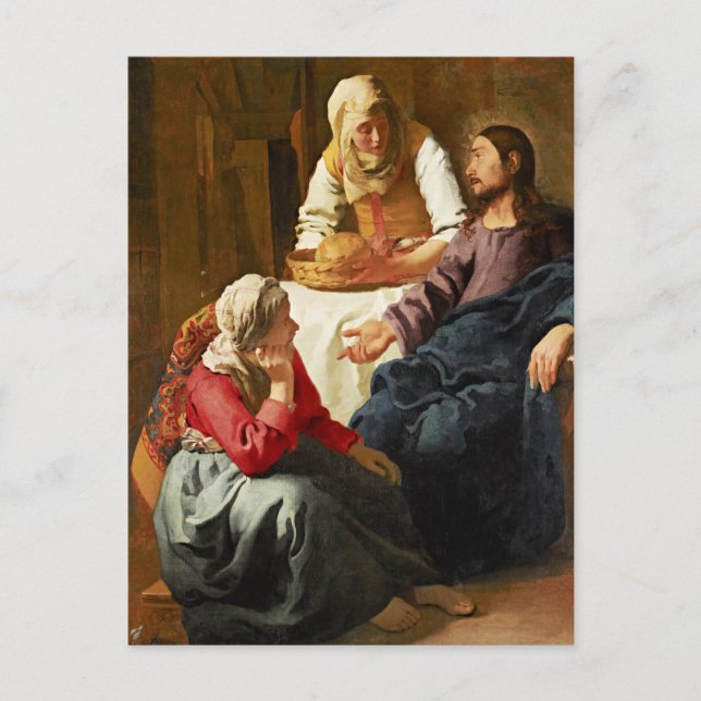 Cartes Pour Fêtes Annuelles Vermeer - Christ dans la Maison de Martha et Marie (Devant)