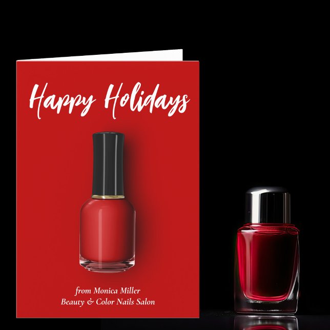 Cartes Pour Fêtes Annuelles Vernis à ongles rouge Joyeux Noël Manucure personn (Créateur téléchargé)