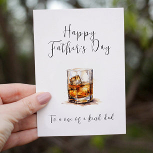 Cartes Pour Fêtes Annuelles Verre à vin pour la fête des pères aquarelle