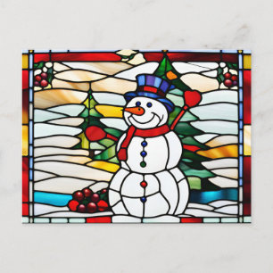 Cartes Pour Fêtes Annuelles Verre Abstrait Snowman de Noël